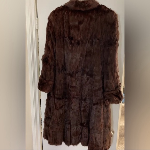 Brown mink long real fur coat - Picture 3 of 10